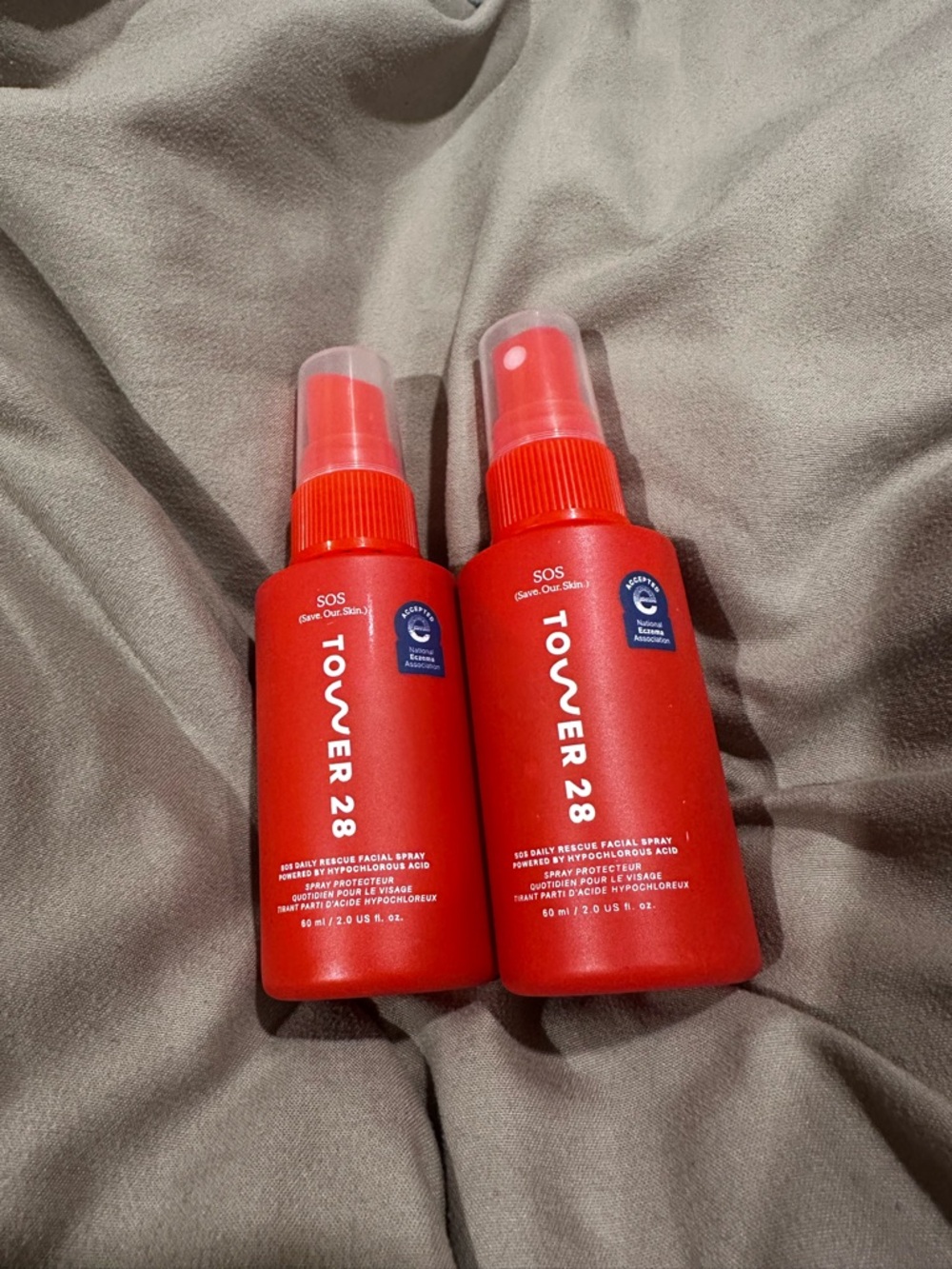 Tower 28 Facial Rescue Spray — Bright Red Travel Duo